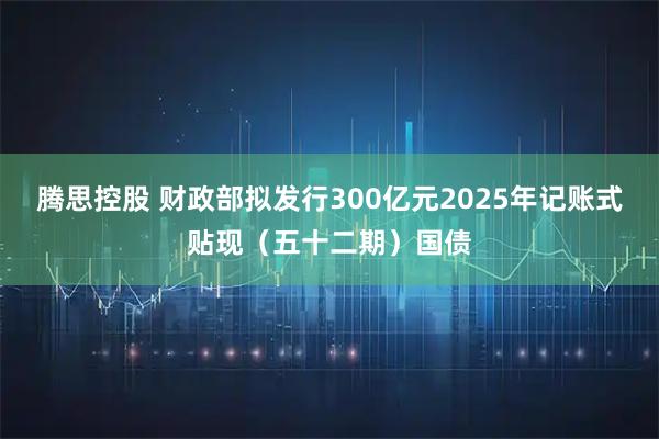 腾思控股 财政部拟发行300亿元2025年记账式贴现（五十二期）国债